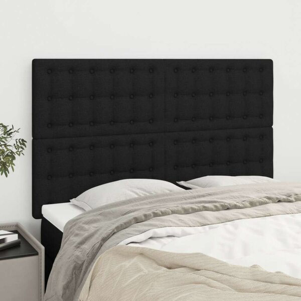 VidaXL 4 db fekete szövet fejtámla 72 x 5 x 78/88 cm