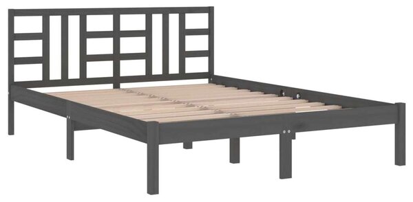 VidaXL Szürke Ágykeret - Tömörfa - 200x200 cm