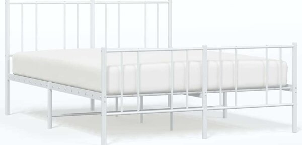 VidaXL fehér fém ágykeret fej- és lábtámlával 160x200 cm