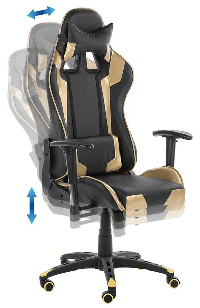 Gamer szék KNIGHT Műbőr Arany