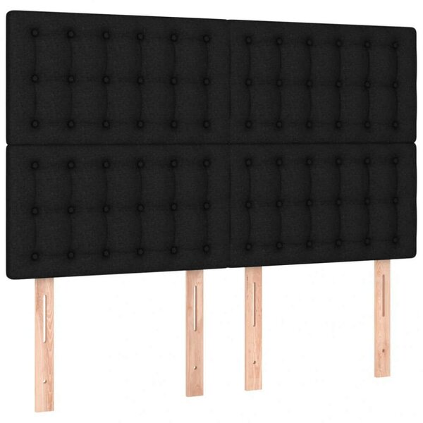VidaXL 4 db fekete szövet fejtámla 72 x 5 x 78/88 cm