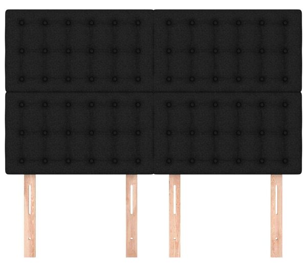 VidaXL 4 db fekete szövet fejtámla 72 x 5 x 78/88 cm