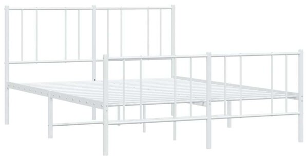 VidaXL fehér fém ágykeret fej- és lábtámlával 160x200 cm