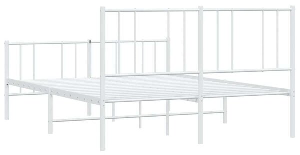 VidaXL fehér fém ágykeret fej- és lábtámlával 160x200 cm