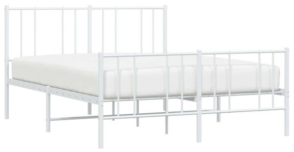 VidaXL fehér fém ágykeret fej- és lábtámlával 160x200 cm