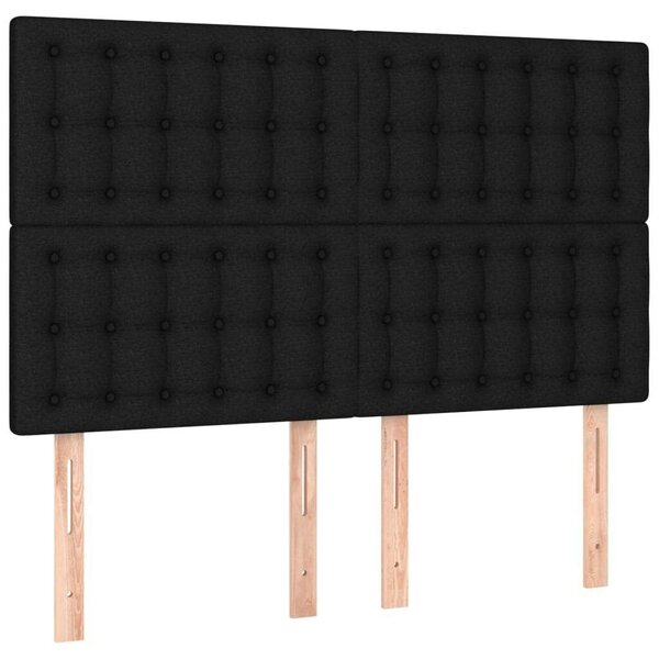 VidaXL 4 db fekete szövet fejtámla 72 x 5 x 78/88 cm