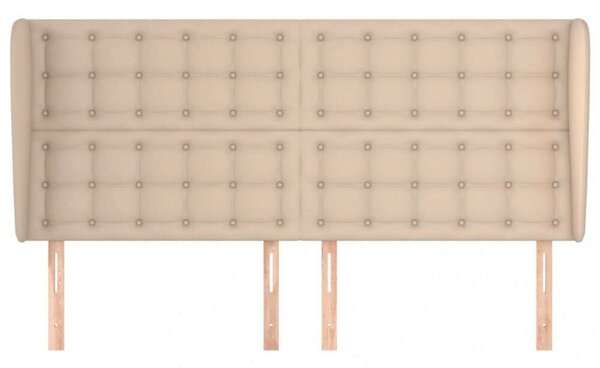 VidaXL cappuccino műbőr fejtámla szárnyakkal 183x23x118/128 cm