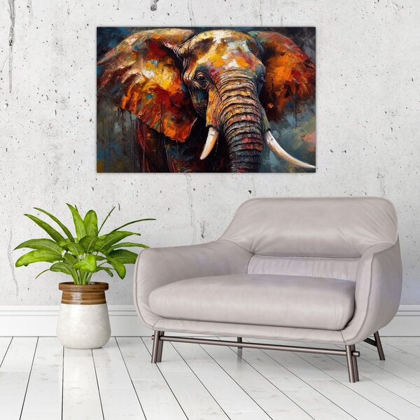Kép - Egy elefánt festése (90x60 cm)