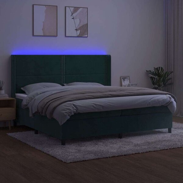 VidaXL LED-es Bársony Ágy - 200x200 cm