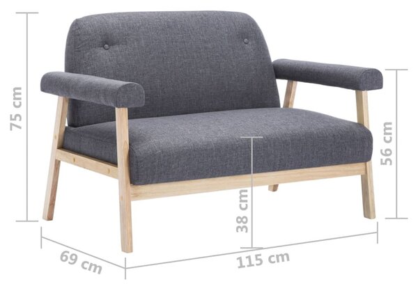2 személyes sötétszürke szövet kanapé