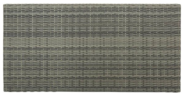 Szürke polyrattan bárasztal tárolópolccal 120 x 60 x 110 cm