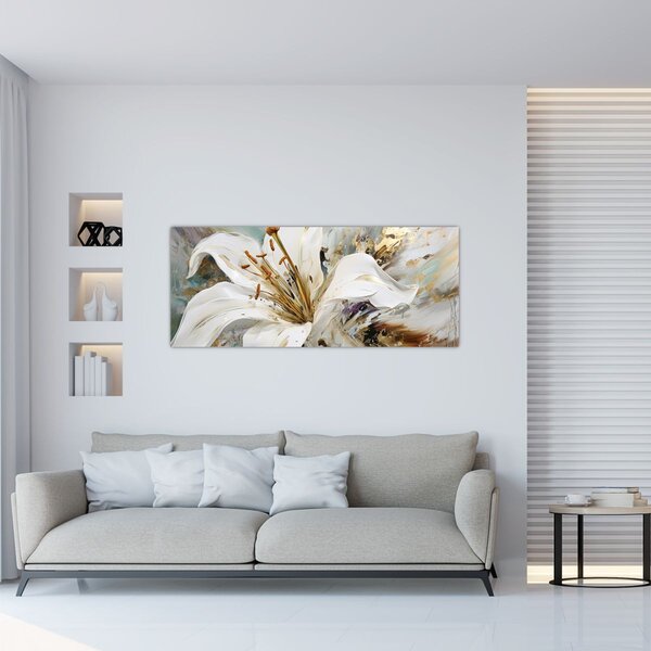 Kép - Absztrakció liliommal (120x50 cm)