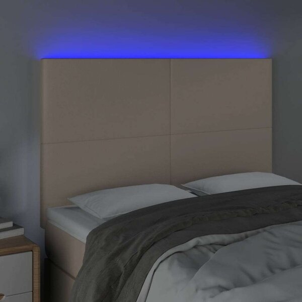 LED-es Fejtámla - Műbőr - Kávészín - 144x128cm