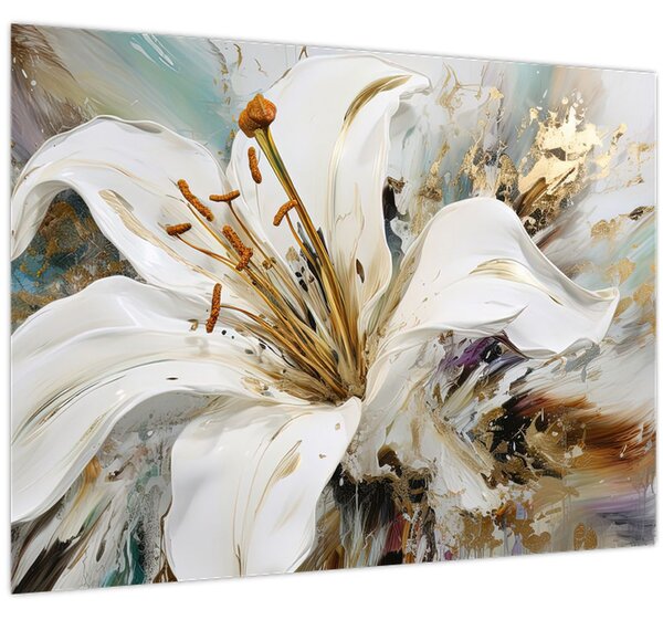 Kép - Absztrakció liliommal (70x50 cm)