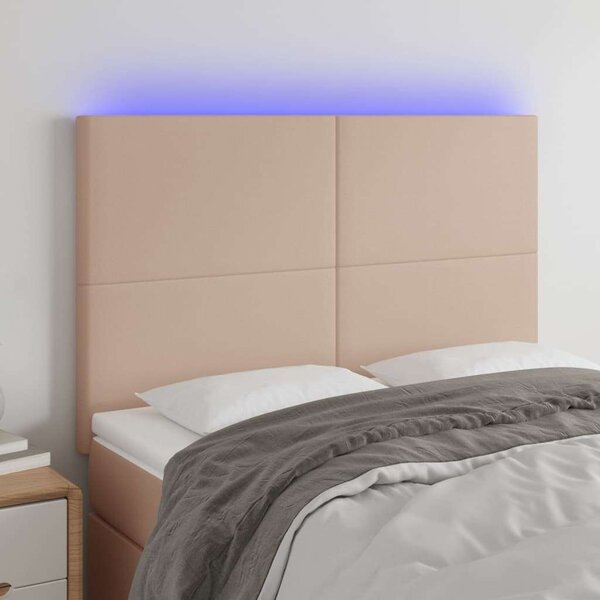 LED-es Fejtámla - Műbőr - Kávészín - 144x128cm