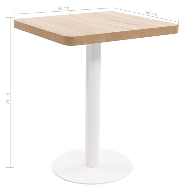 Világosbarna MDF bisztróasztal 60 x 60 cm