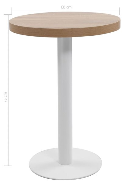 Világosbarna MDF bisztróasztal 60 cm
