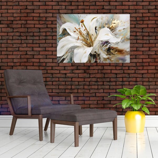 Kép - Absztrakció liliommal (90x60 cm)
