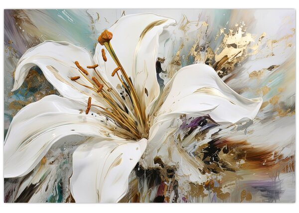Kép - Absztrakció liliommal (90x60 cm)