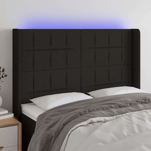 VidaXL LED-es Fejtámla - Fekete Szövet - 147x16x118/128cm