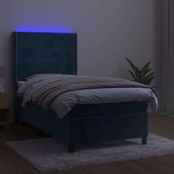 VidaXL Ágy - Bársony - 100x200 cm - LED