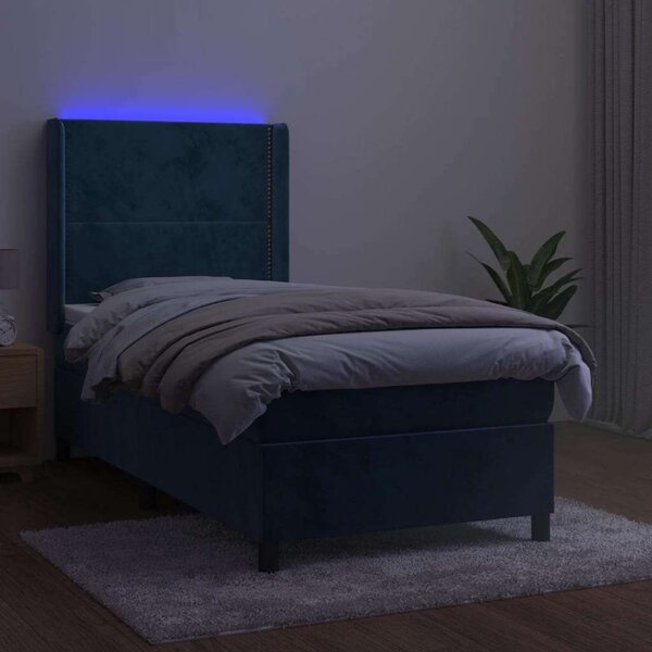 VidaXL Ágy - Bársony - 100x200 cm - LED
