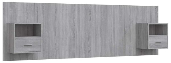 VidaXL Ágyfejtámla Éjjeliszekrénnyel - Sonoma Szürke - 160cm
