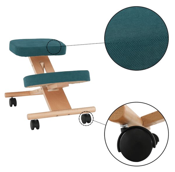 KONDELA Ergonomikus térdelőszék, kerozin/bükkfa, FLONET
