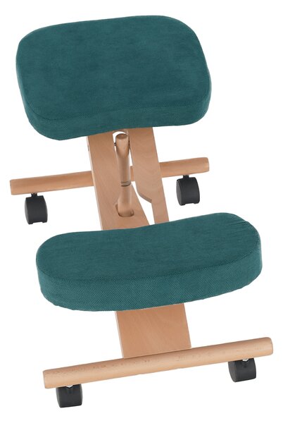KONDELA Ergonomikus térdelőszék, kerozin/bükkfa, FLONET