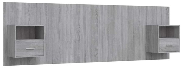 VidaXL Ágyfejtámla Éjjeliszekrénnyel - Sonoma Szürke - 160cm