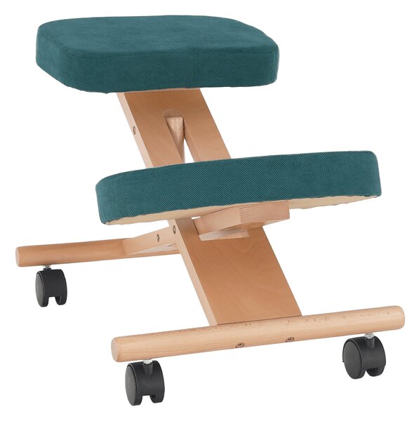 KONDELA Ergonomikus térdelőszék, kerozin/bükkfa, FLONET