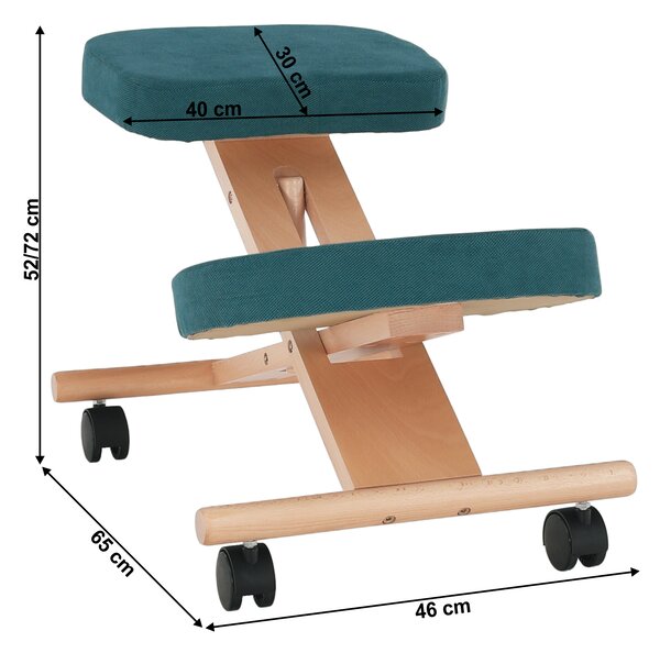 KONDELA Ergonomikus térdelőszék, kerozin/bükkfa, FLONET
