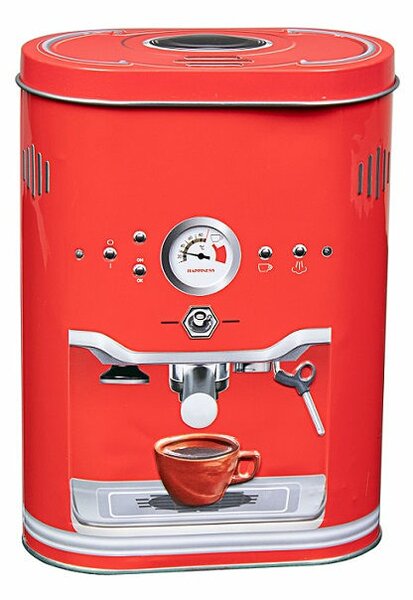 Macchinetta caffe retro fém doboz piros