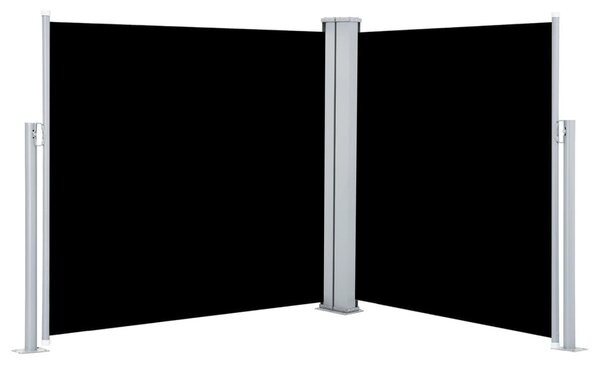 Fekete behúzható oldalsó napellenző 120 x 600 cm