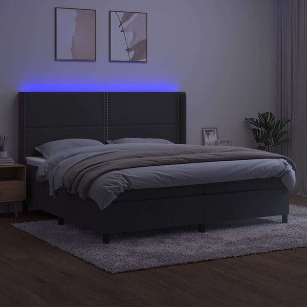 VidaXL - Bársony Ágy LED-del - 200x200 cm