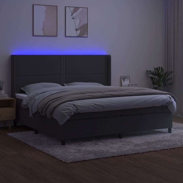 VidaXL - Bársony Ágy LED-del - 200x200 cm