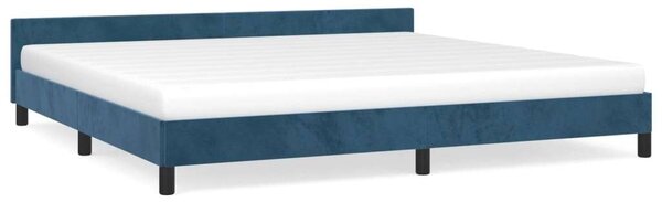 VidaXL Bársony Ágykeret Fejtámlával - Sötétkék - 200x200 cm