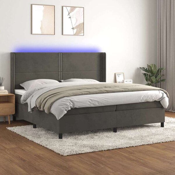 VidaXL - Bársony Ágy LED-del - 200x200 cm