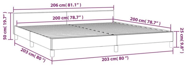 VidaXL Bársony Ágykeret Fejtámlával - Sötétkék - 200x200 cm