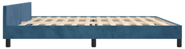 VidaXL Bársony Ágykeret Fejtámlával - Sötétkék - 200x200 cm