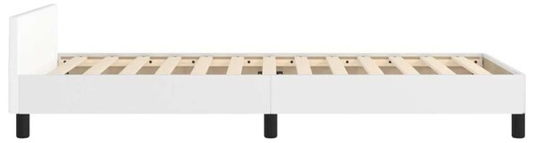 VidaXL Fehér Műbőr Ágykeret Fejtámlával - 100x200 cm