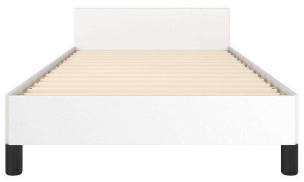 VidaXL Fehér Műbőr Ágykeret Fejtámlával - 100x200 cm