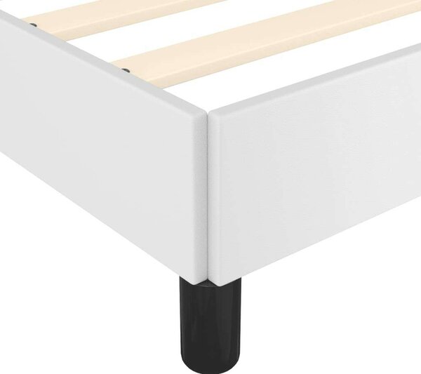 VidaXL Fehér Műbőr Ágykeret Fejtámlával - 100x200 cm