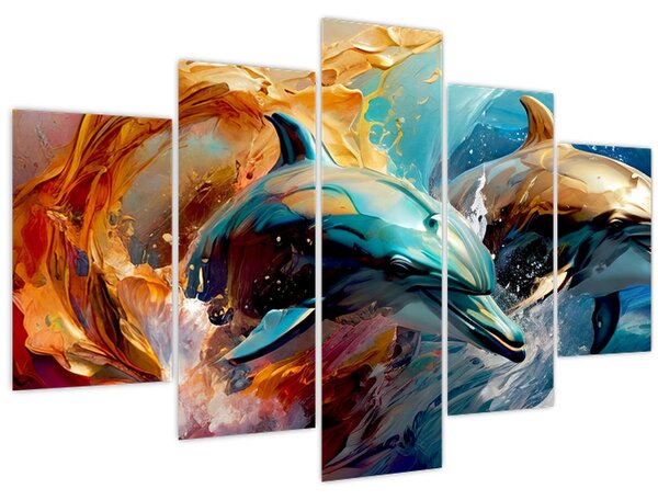 Kép - Delfin festmény (150x105 cm)