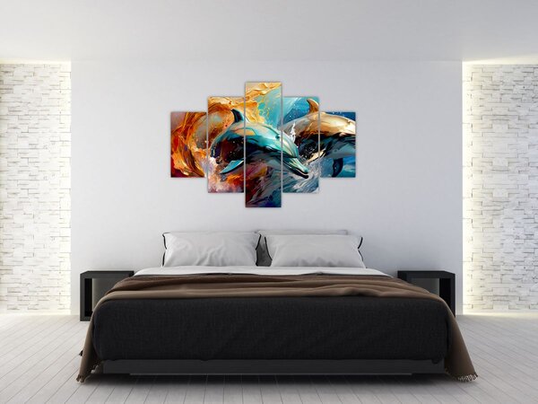 Kép - Delfin festmény (150x105 cm)