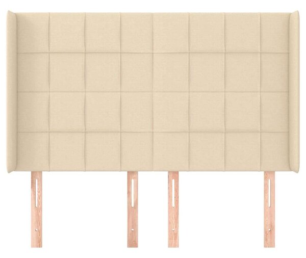 VidaXL Krémszínű Szövet Fejtámla Szárnyakkal - 147x16x118/128 cm