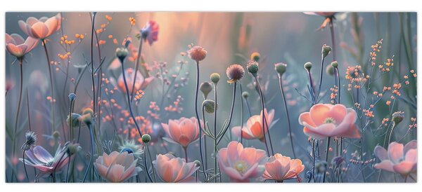 Kép - Virágok pasztell színekben (120x50 cm)