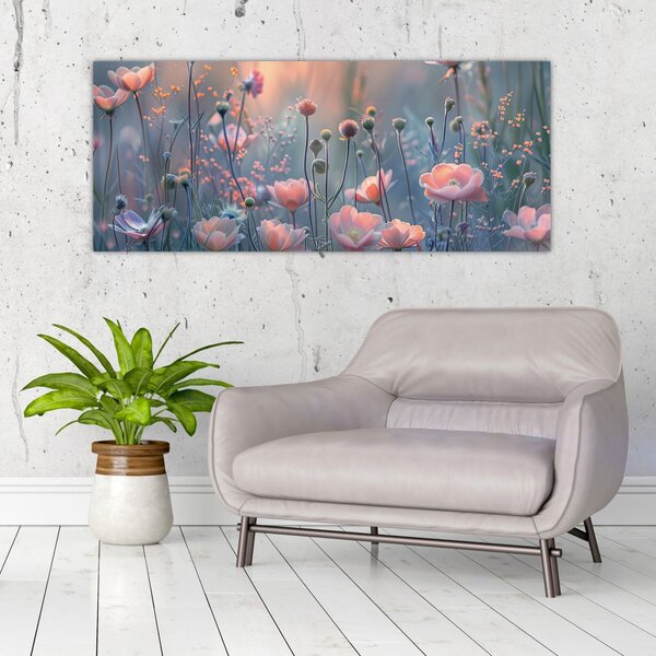 Kép - Virágok pasztell színekben (120x50 cm)
