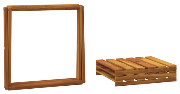 3 szintes barna tömör akácfa összecsukható polc 43 x 31 x 63 cm