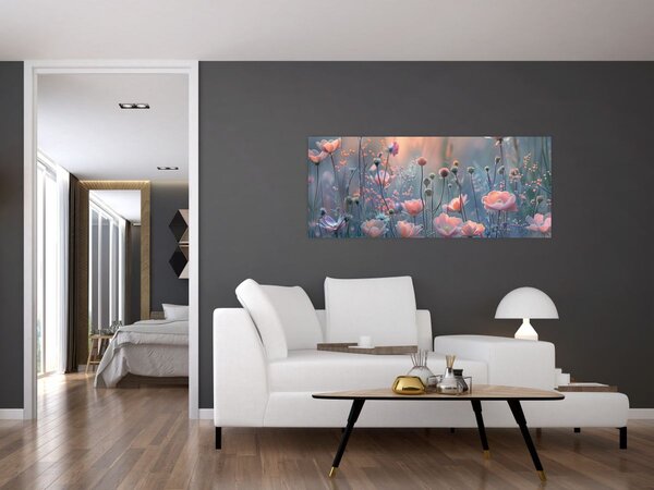 Kép - Virágok pasztell színekben (120x50 cm)